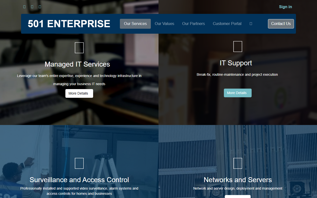 501enterprise.com screenshot