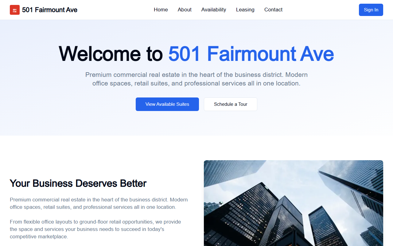 501fairmountave.com screenshot