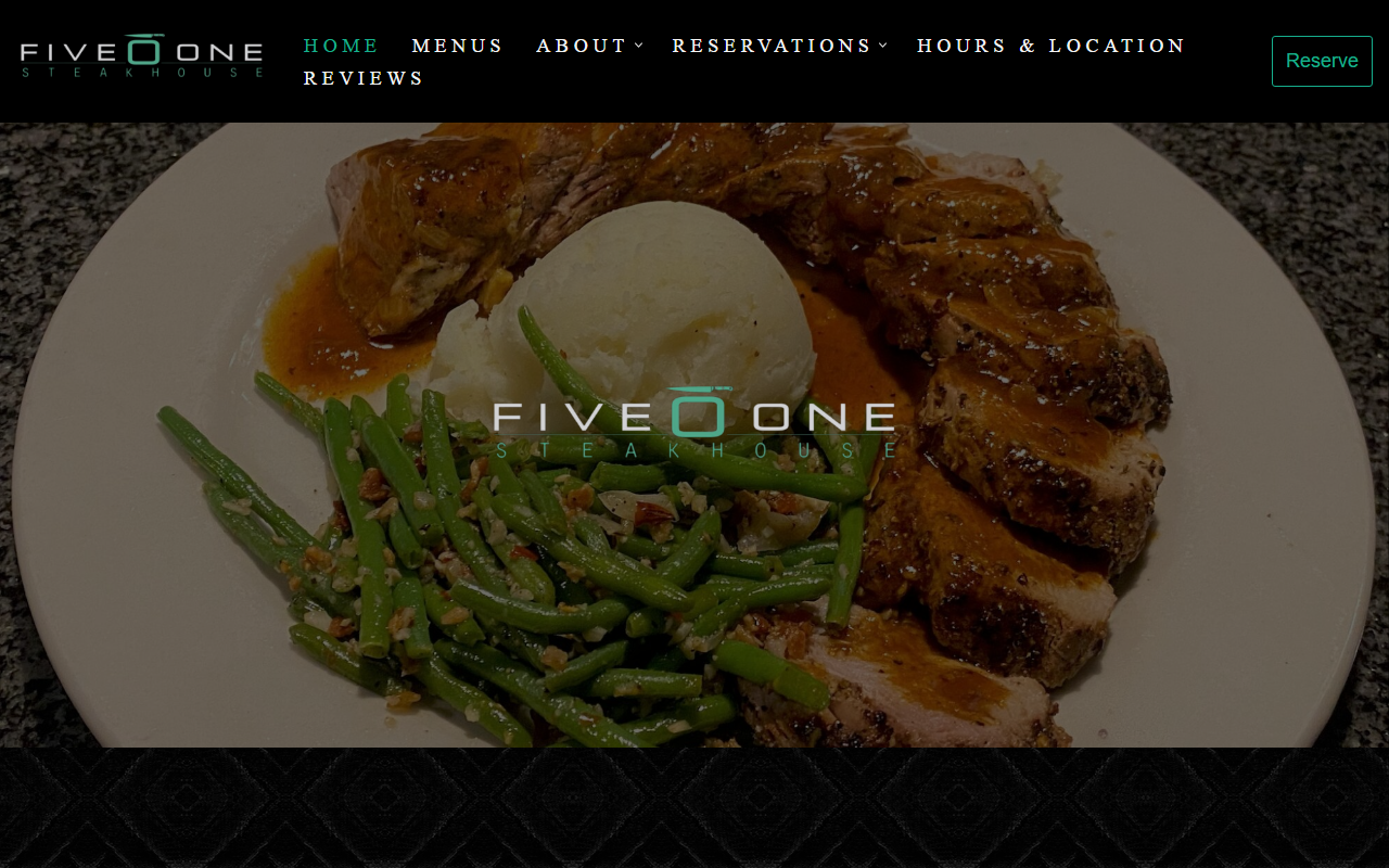 501steakhouse.com screenshot