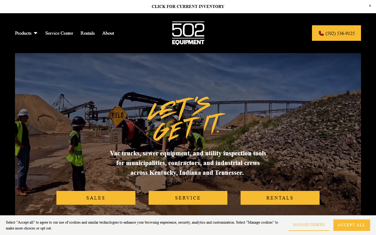 502equipment.com screenshot