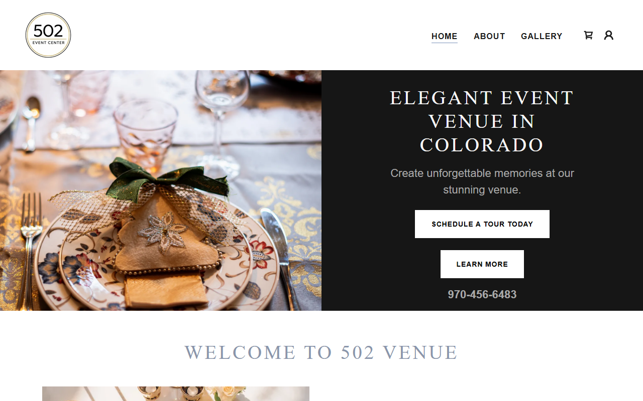502eventcenter.com screenshot
