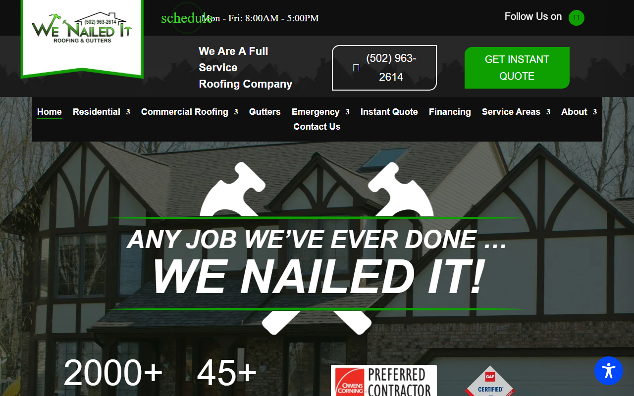 502exteriors.com screenshot