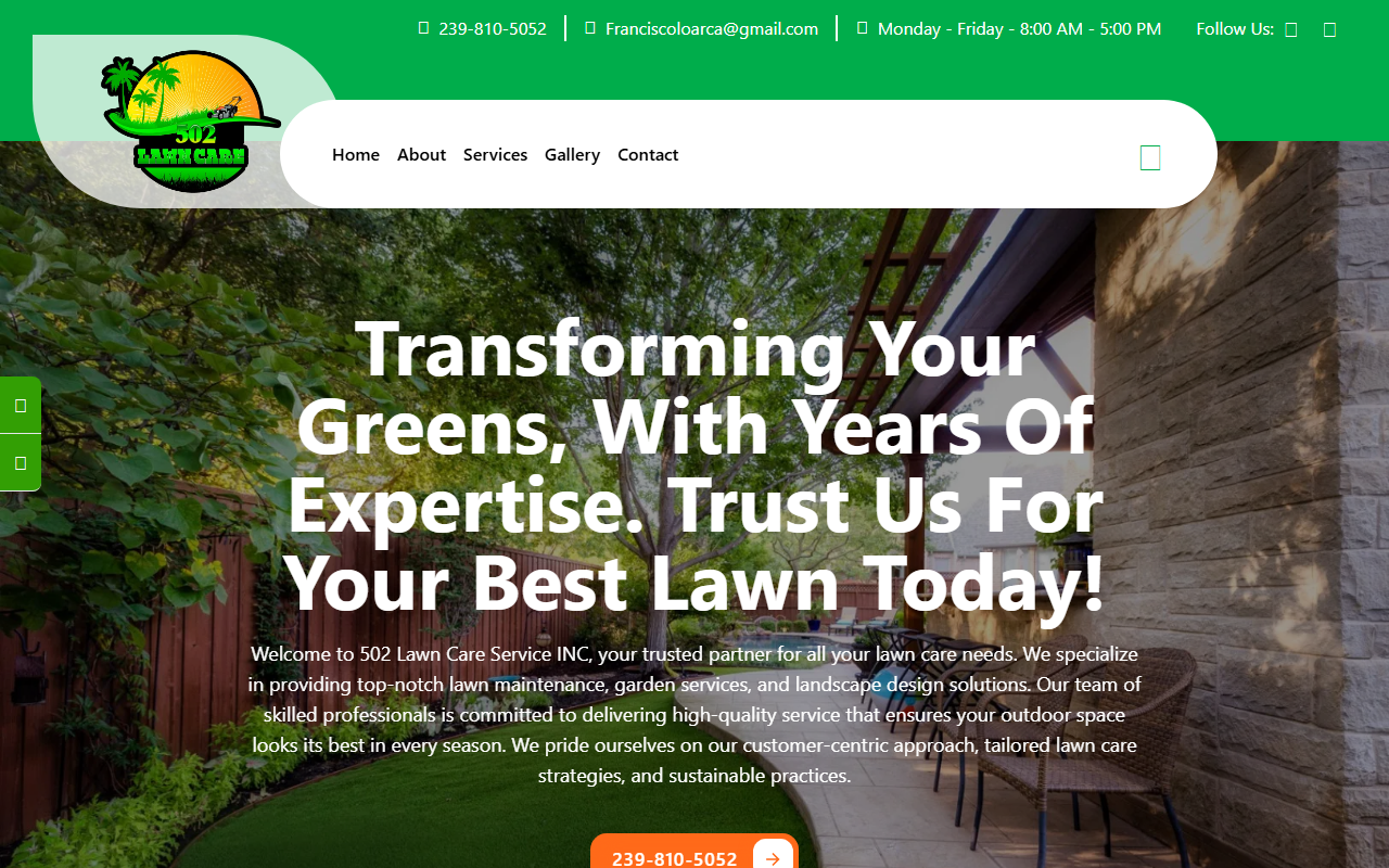 502lawncareinc.com screenshot