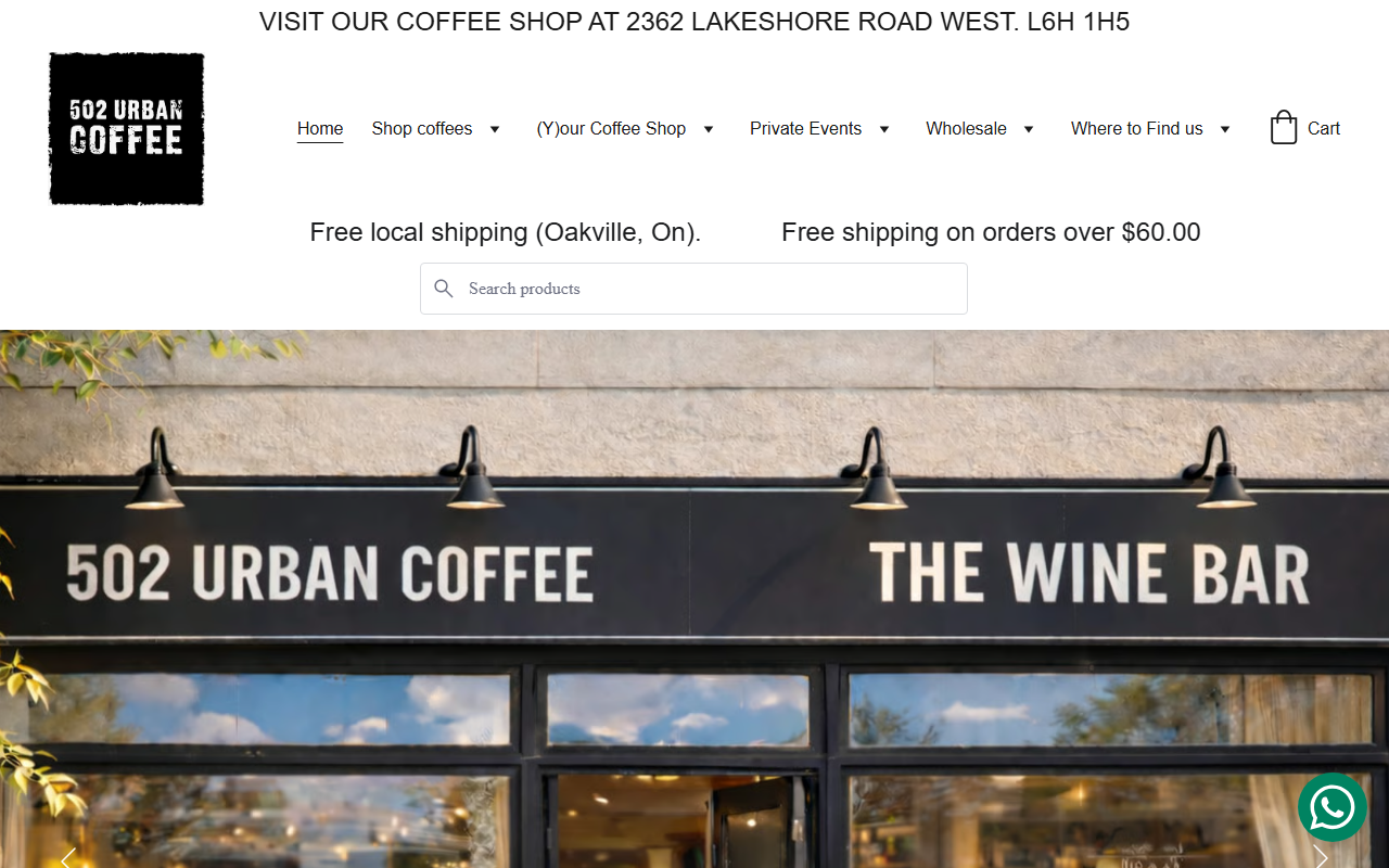 502urbancoffee.com screenshot