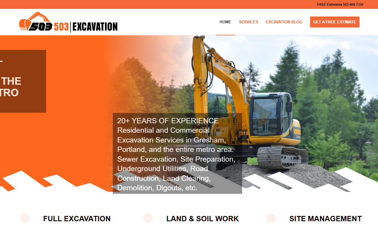 503excavation.com screenshot