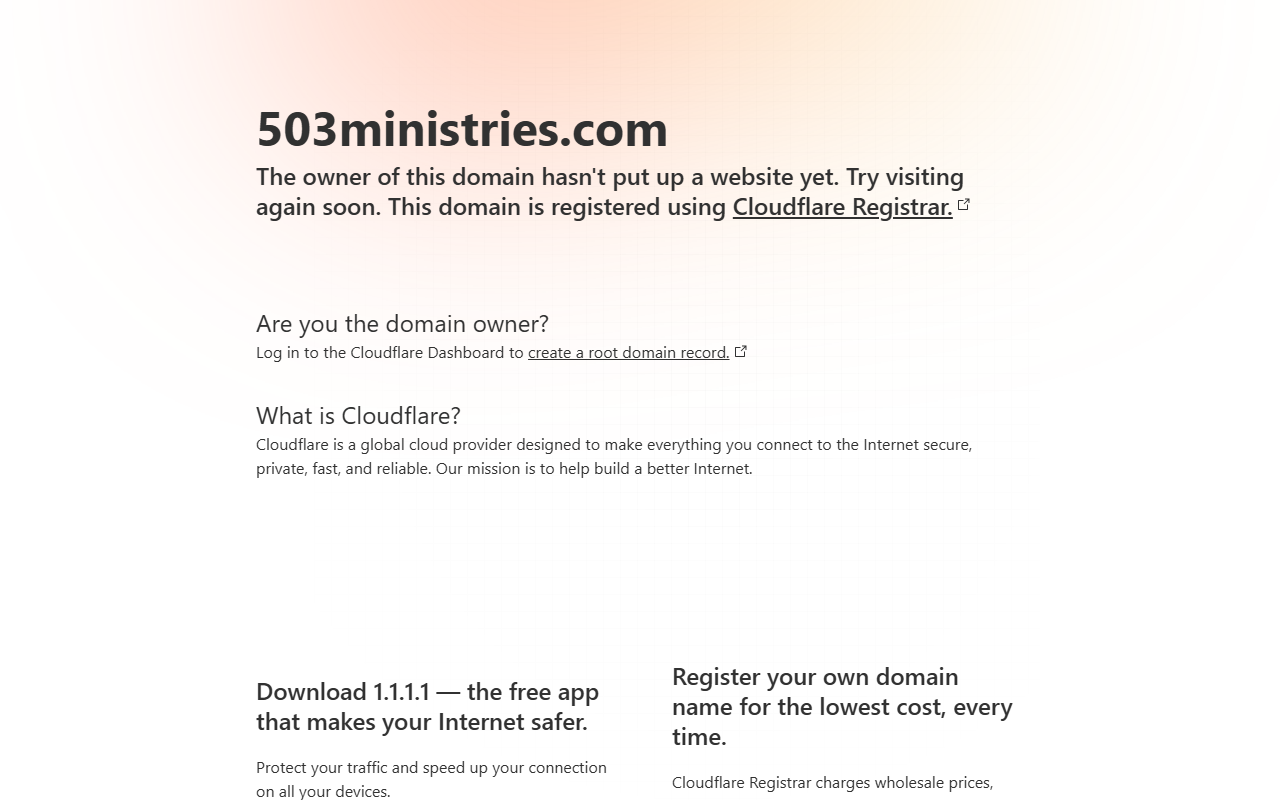 503ministries.com screenshot