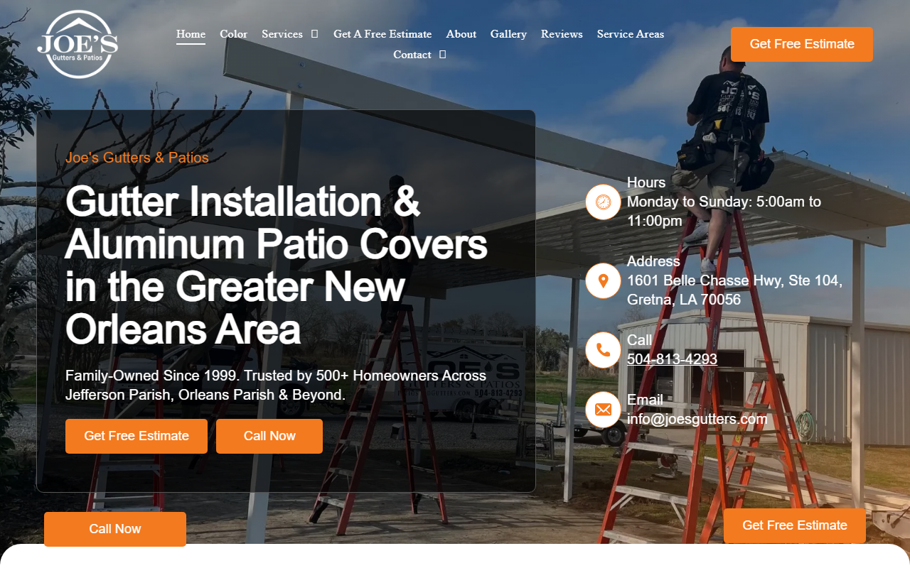 504gutters.com screenshot