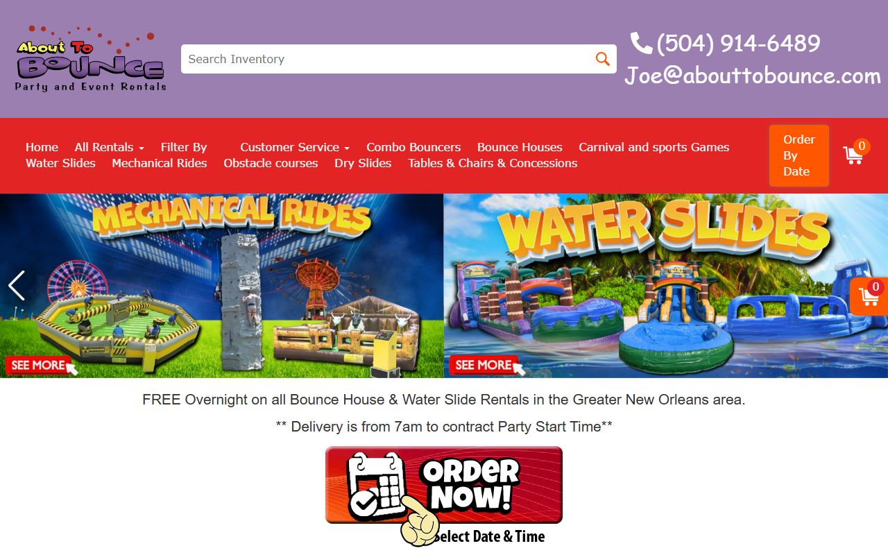 504inflatables.com screenshot
