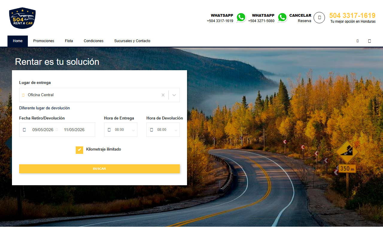 504rentacar.com screenshot