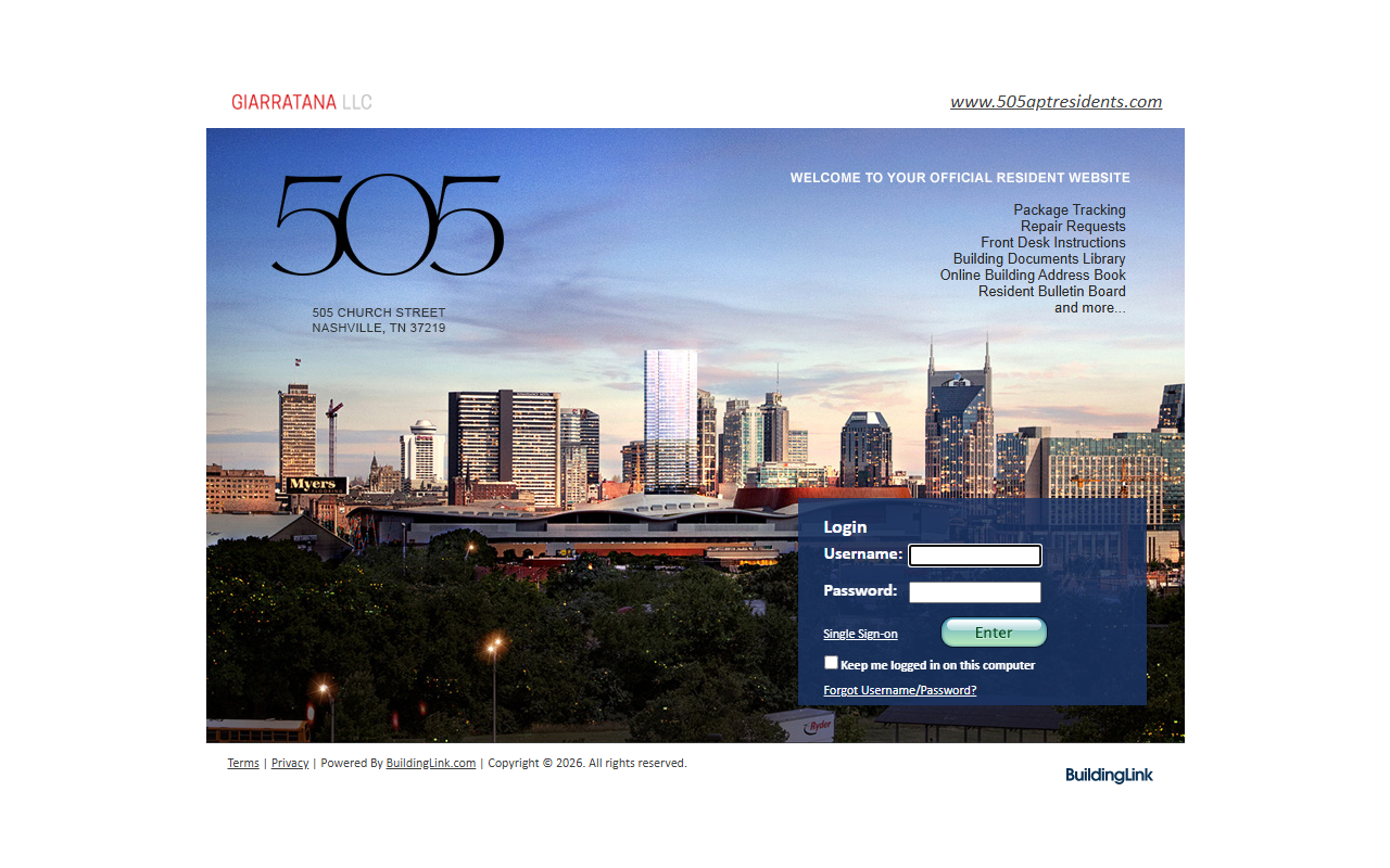 505aptresidents.com screenshot