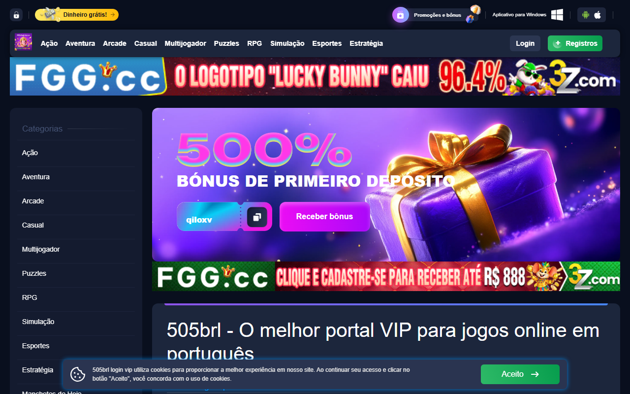 505brlloginvip.com screenshot