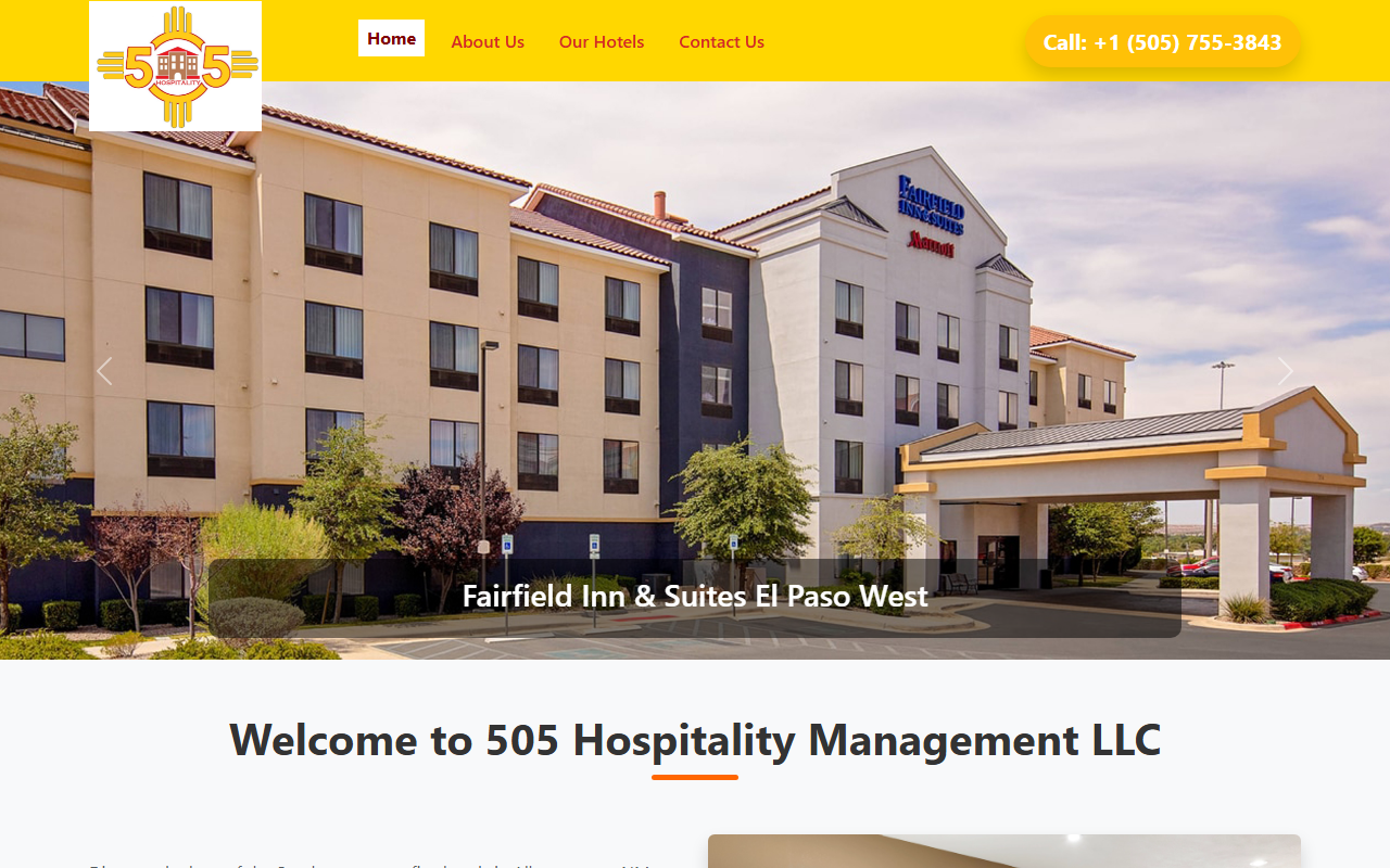 505hospitality.com screenshot