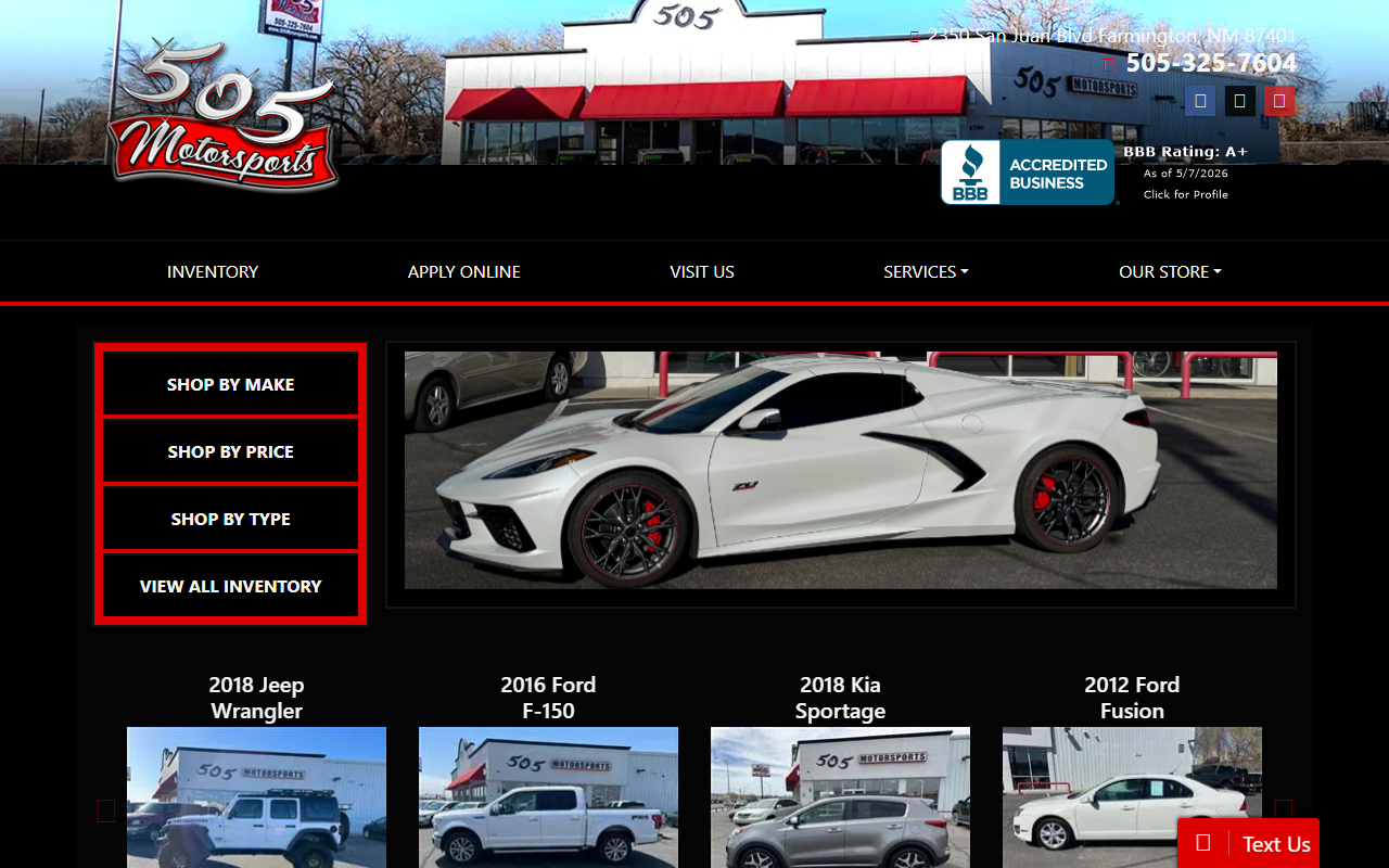 505motorsportsnm.com screenshot
