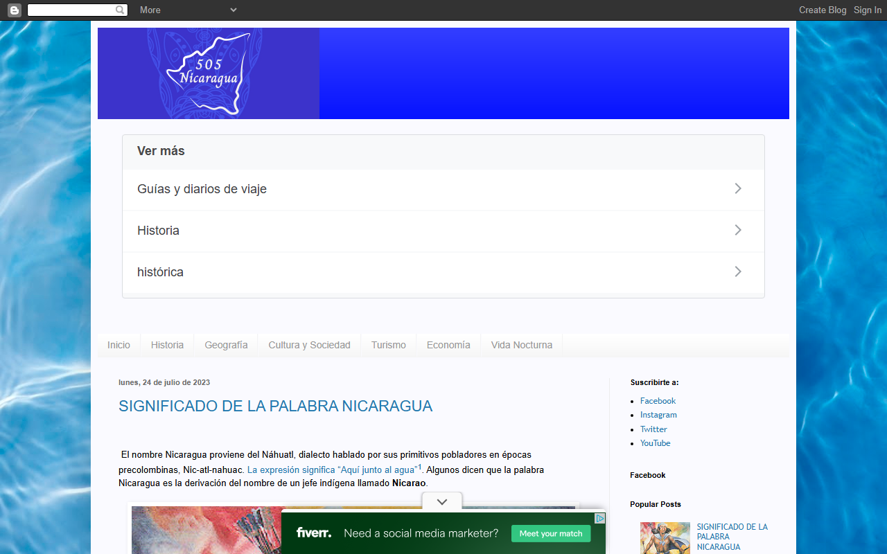 505nicaragua.com screenshot