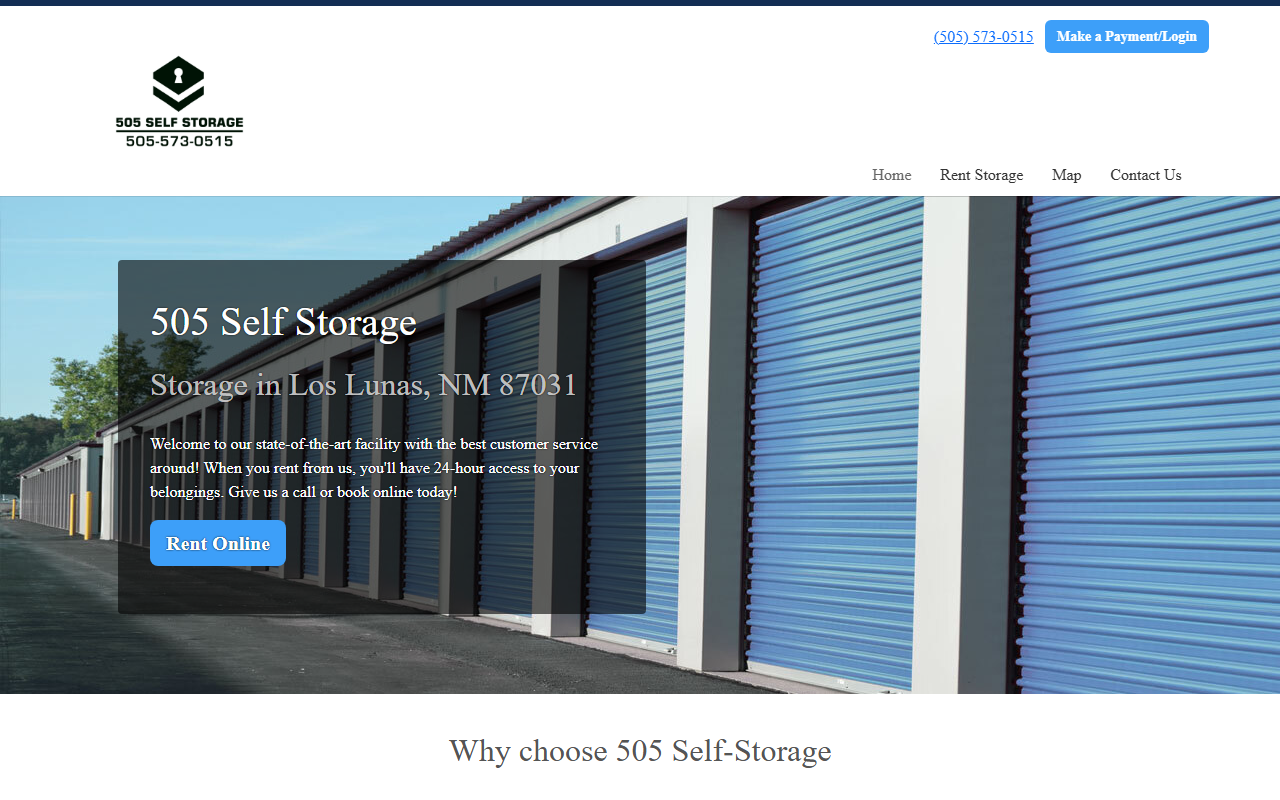 505selfstorage.com screenshot