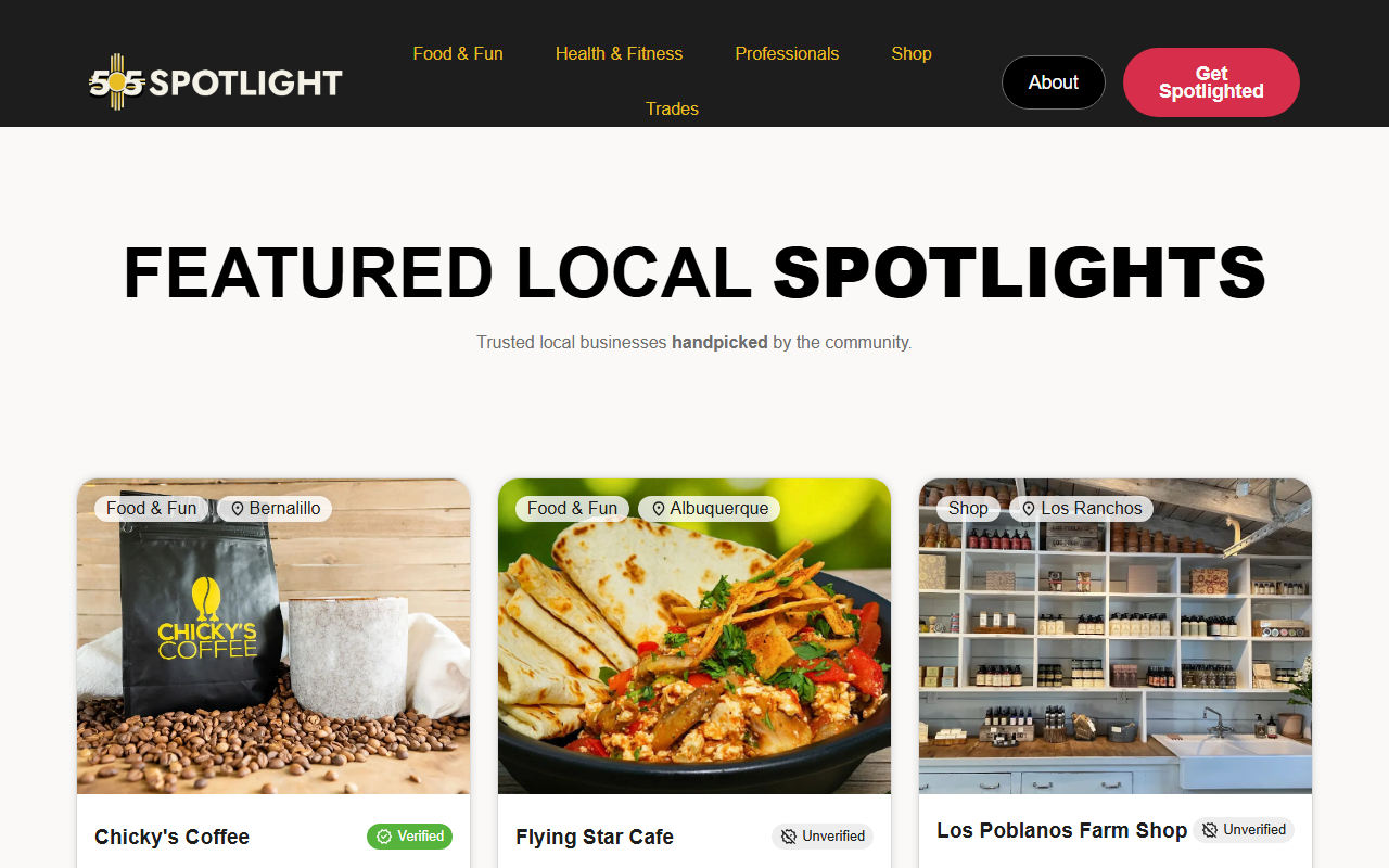 505spotlight.com screenshot