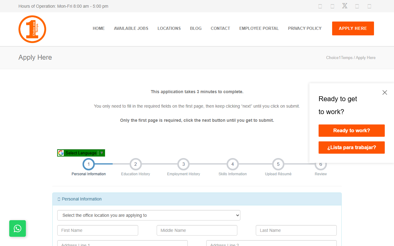 505staffing.com screenshot
