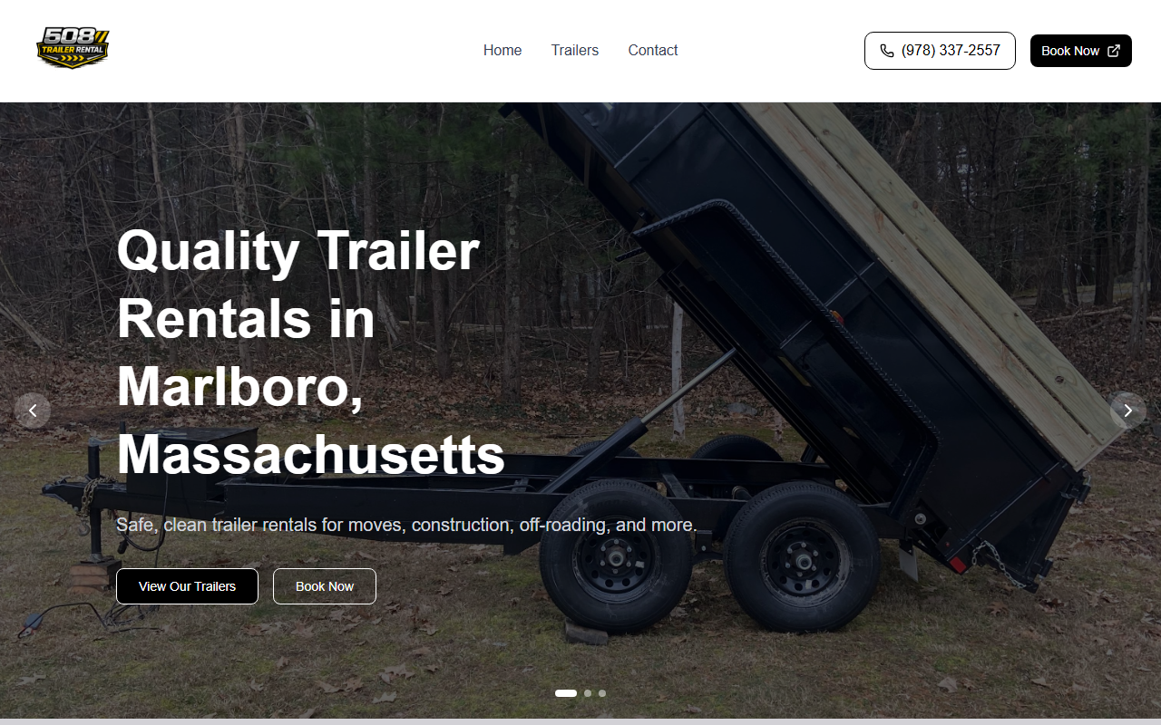 508trailerrental.com screenshot