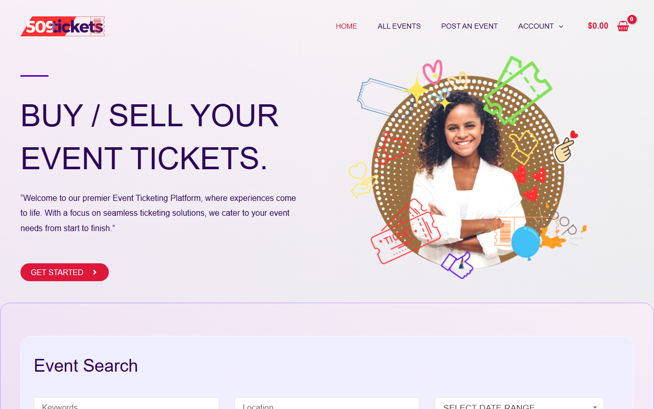 509tickets.com screenshot