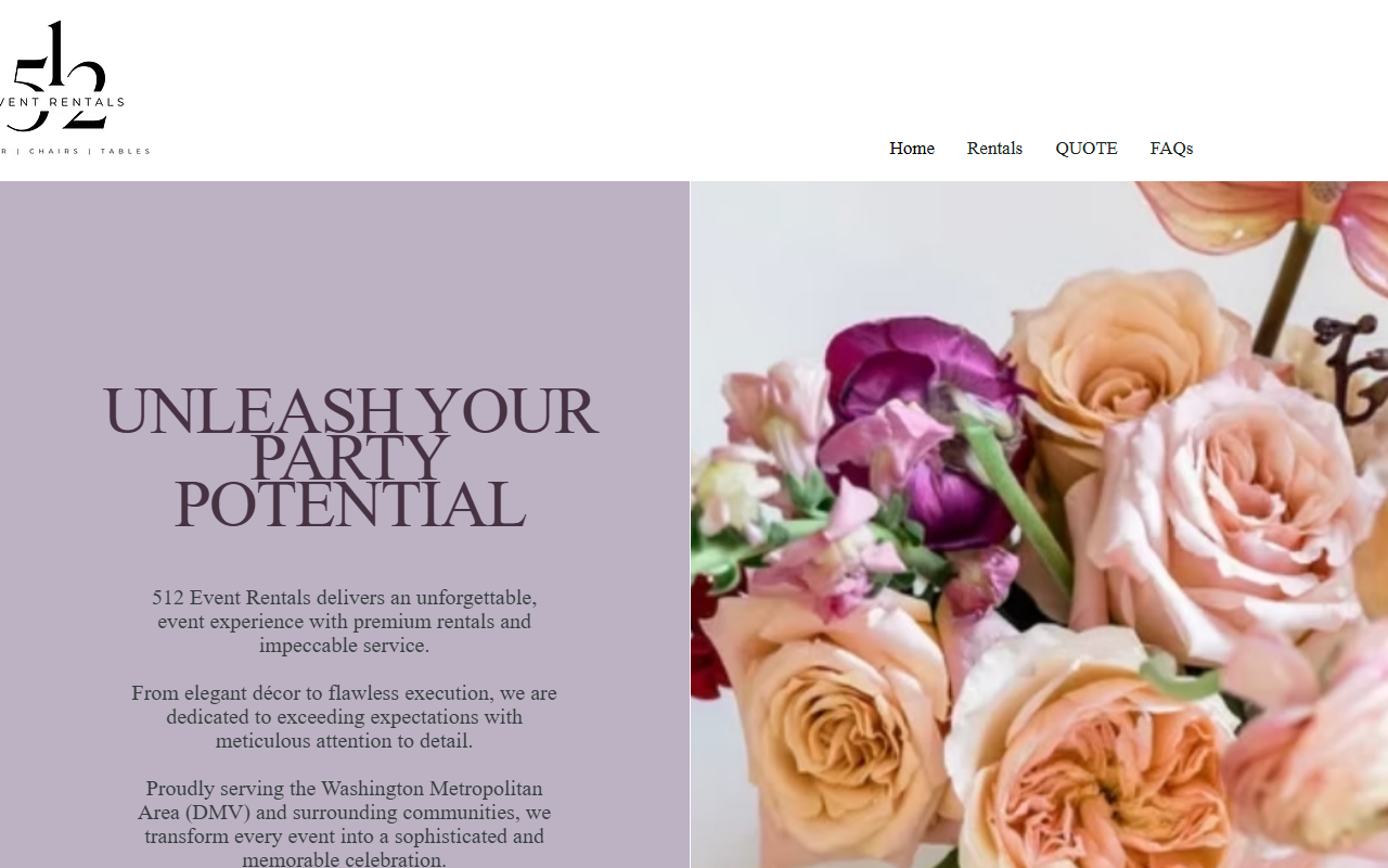 512-eventrentals.com screenshot