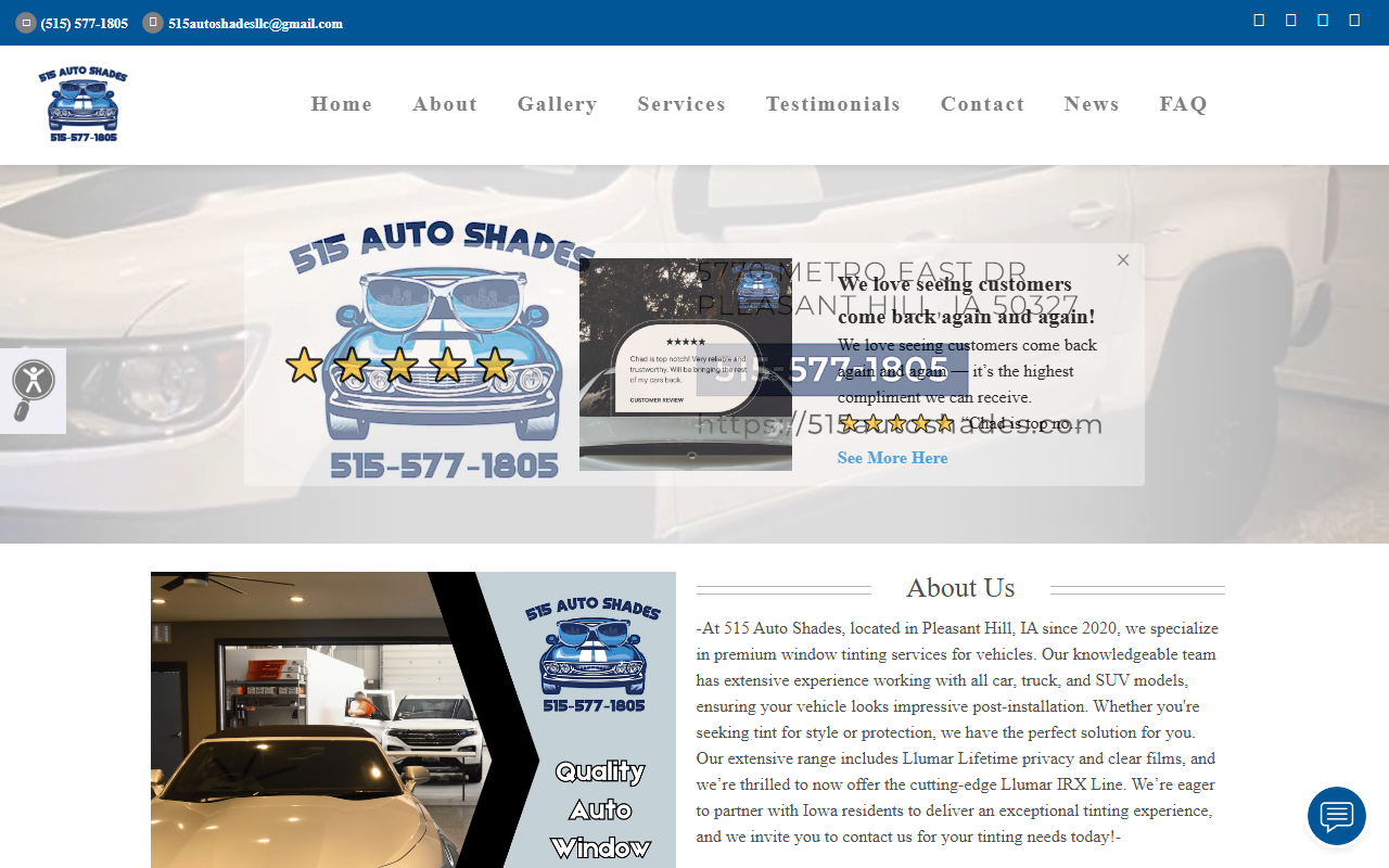 515autoshades.com screenshot