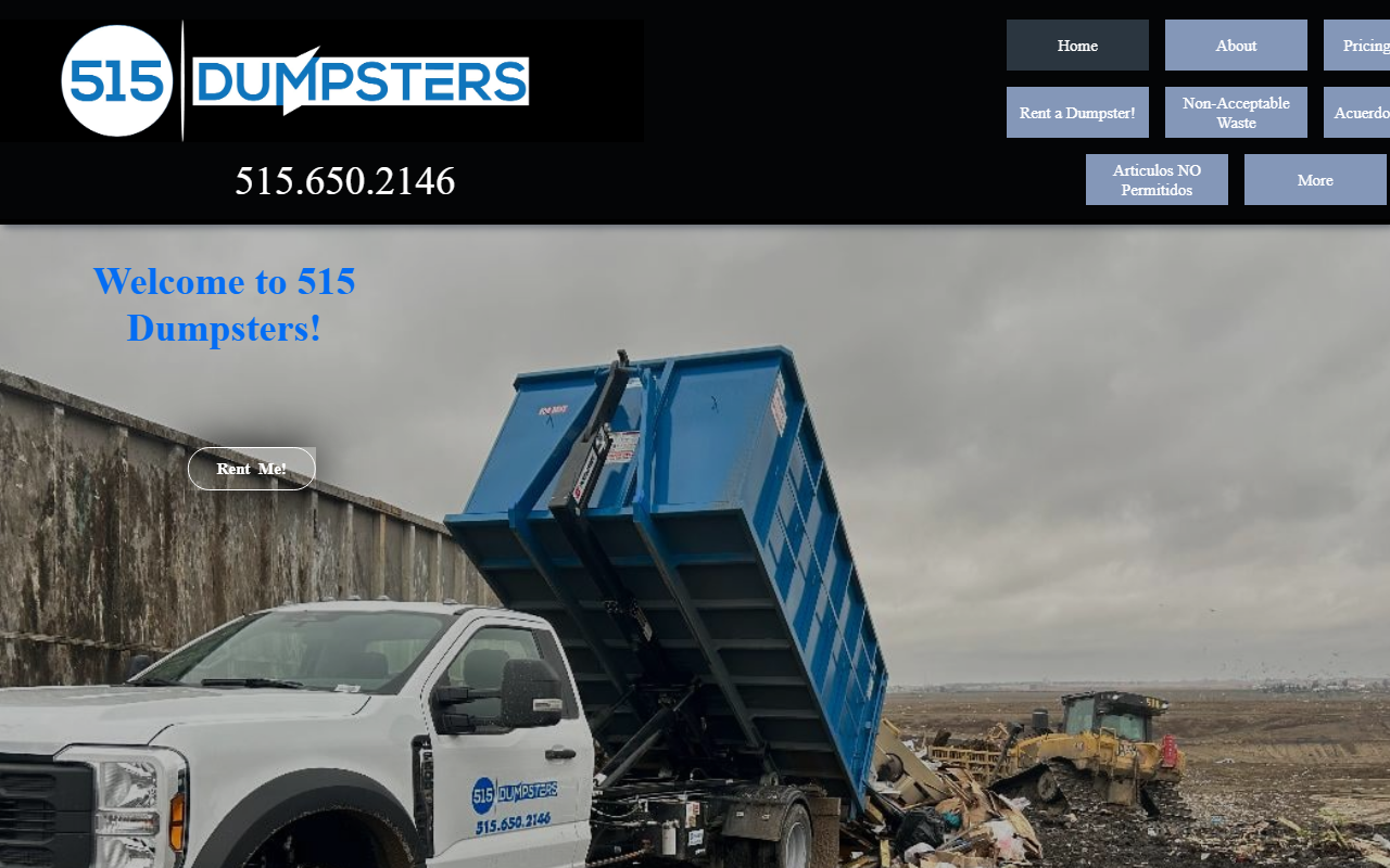 515dumpsters.com screenshot