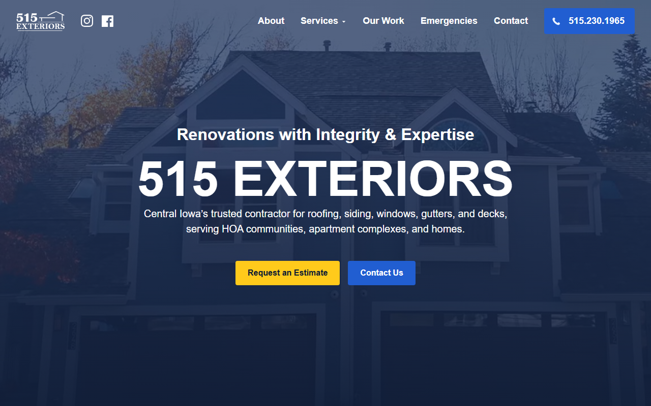 515exteriors.com screenshot