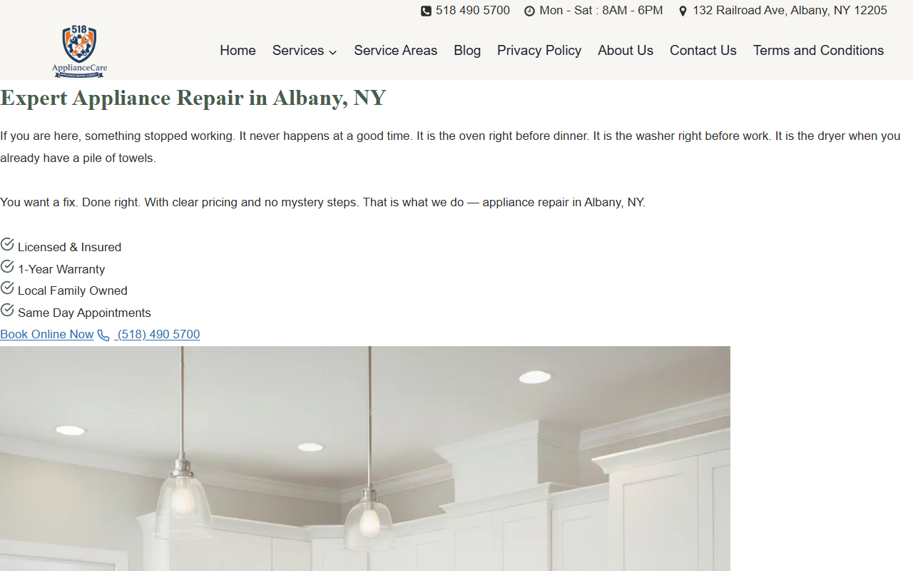 518appliancecare.com screenshot