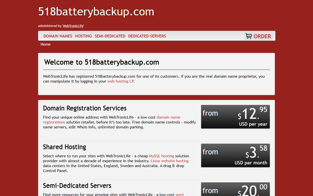 518batterybackup.com screenshot