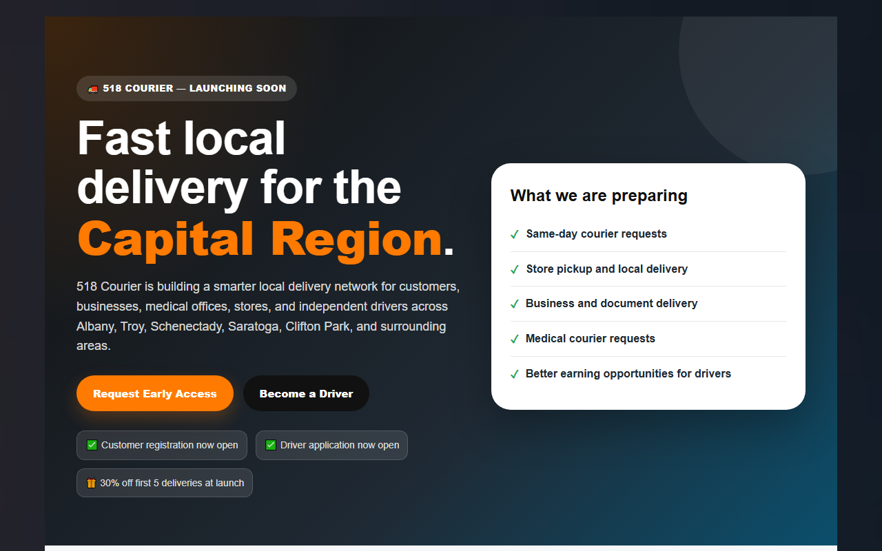 518courier.com screenshot
