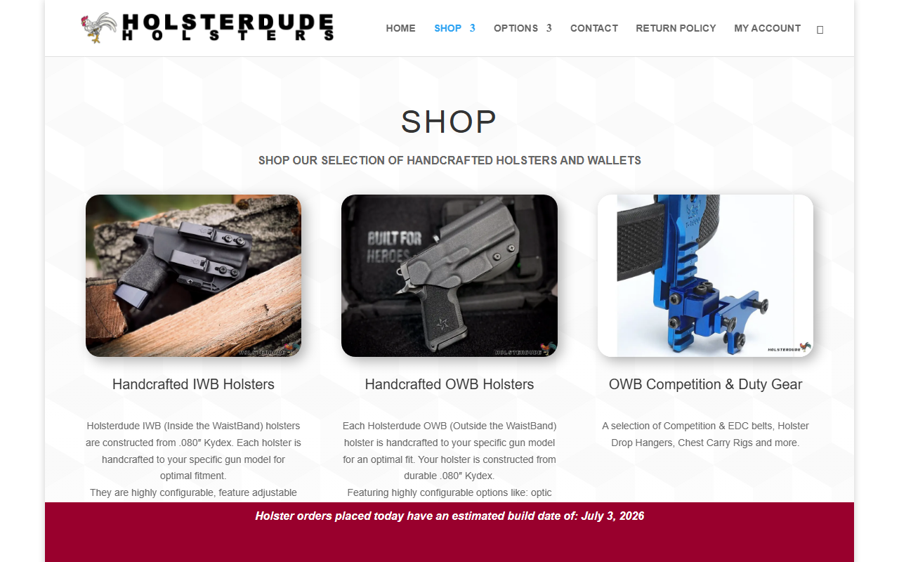 518holsters.com screenshot