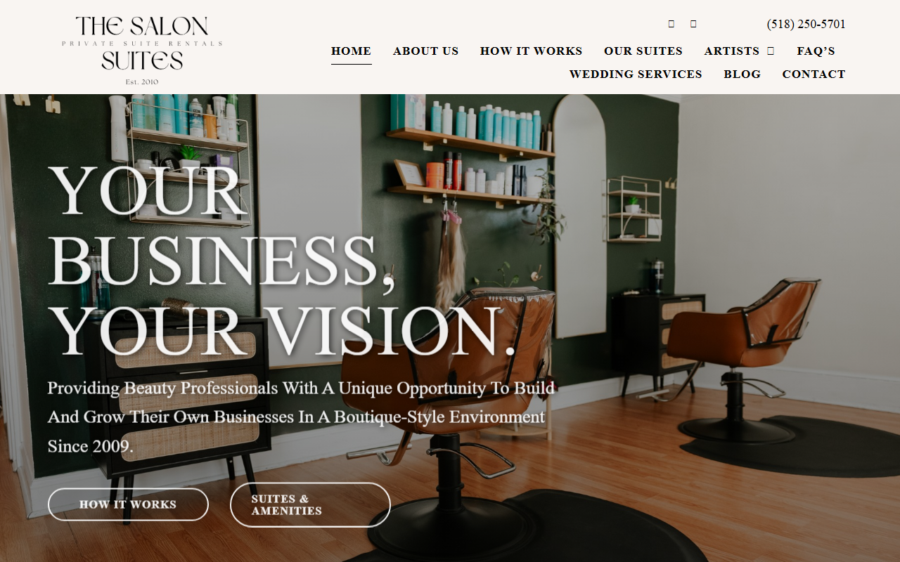 518salonsuites.com screenshot