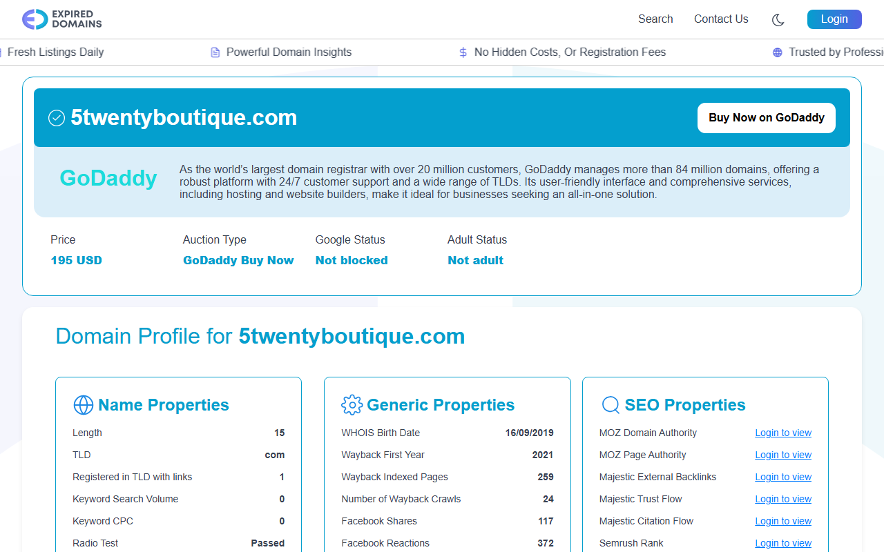 520boutique.com screenshot
