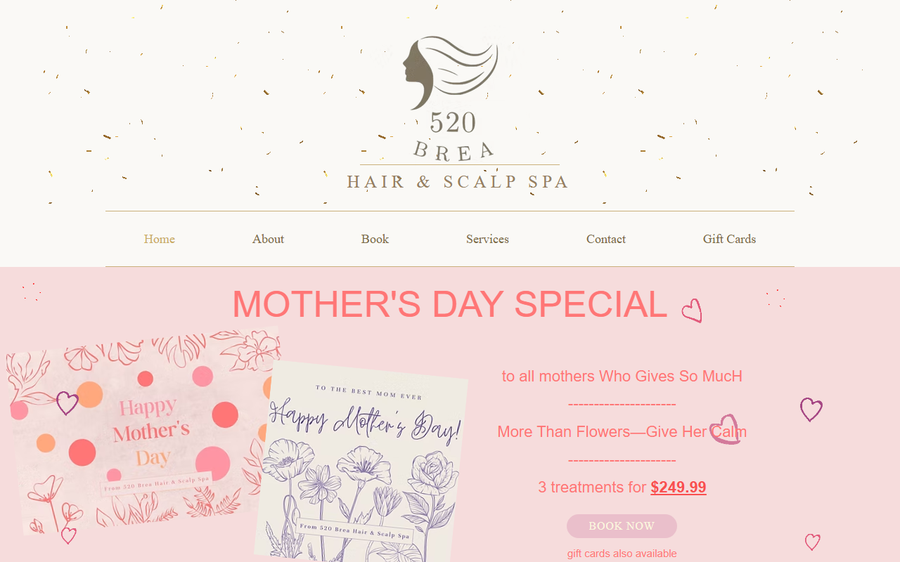 520breahairspa.com screenshot