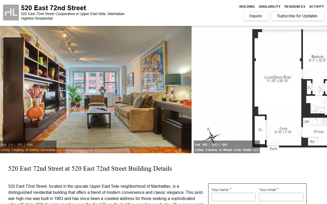 520east72nd.com screenshot