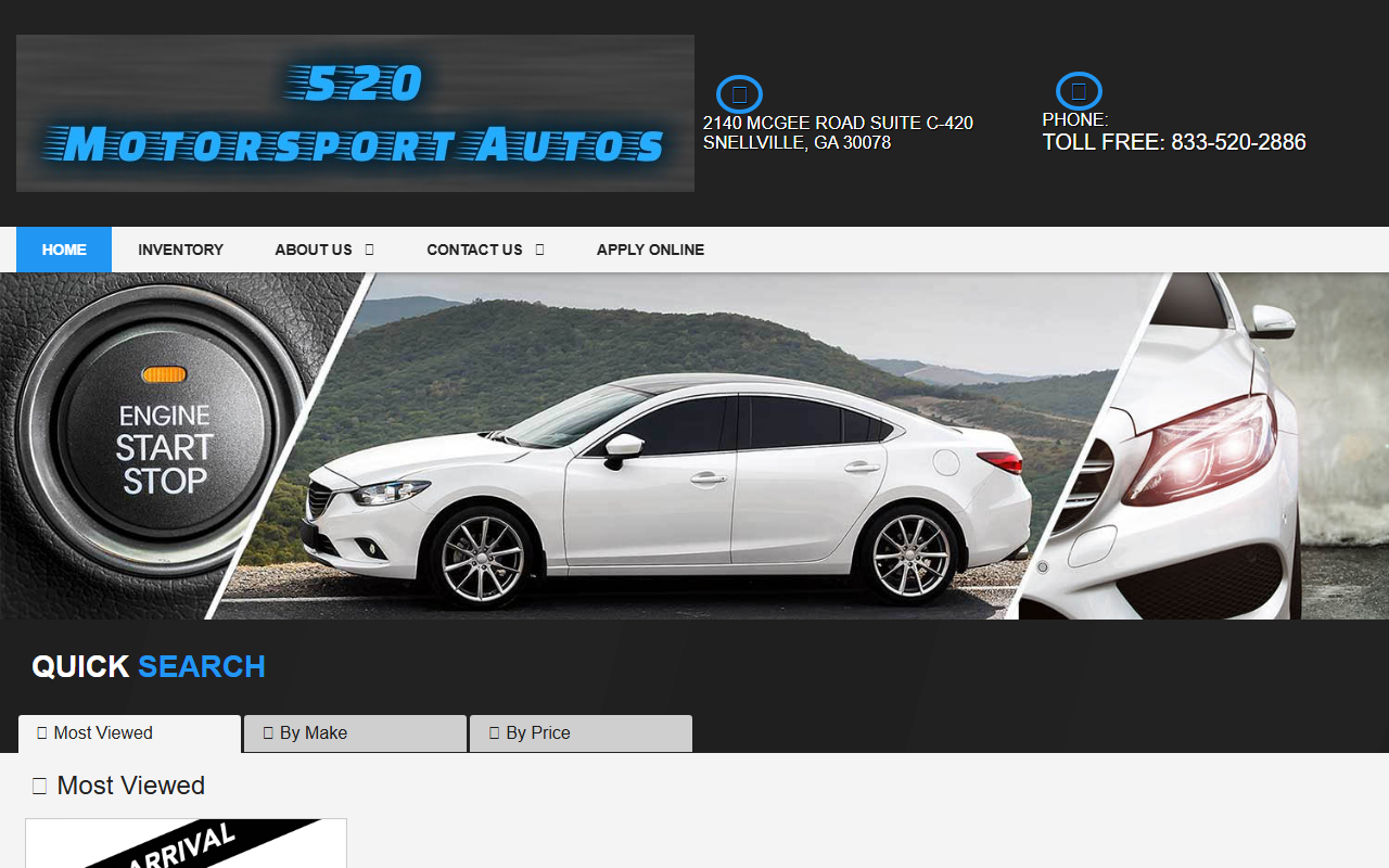 520motorsports.com screenshot