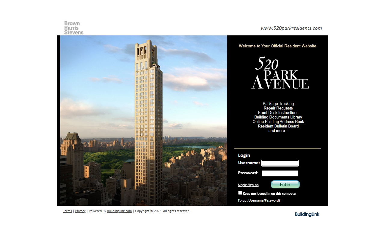 520parkresidents.com screenshot