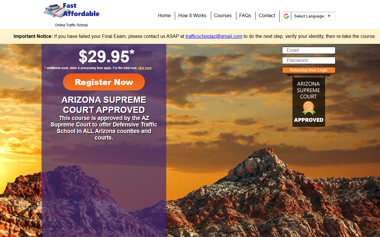 520trafficschool.com screenshot