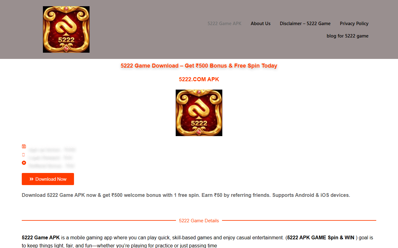 5222gaming.com screenshot