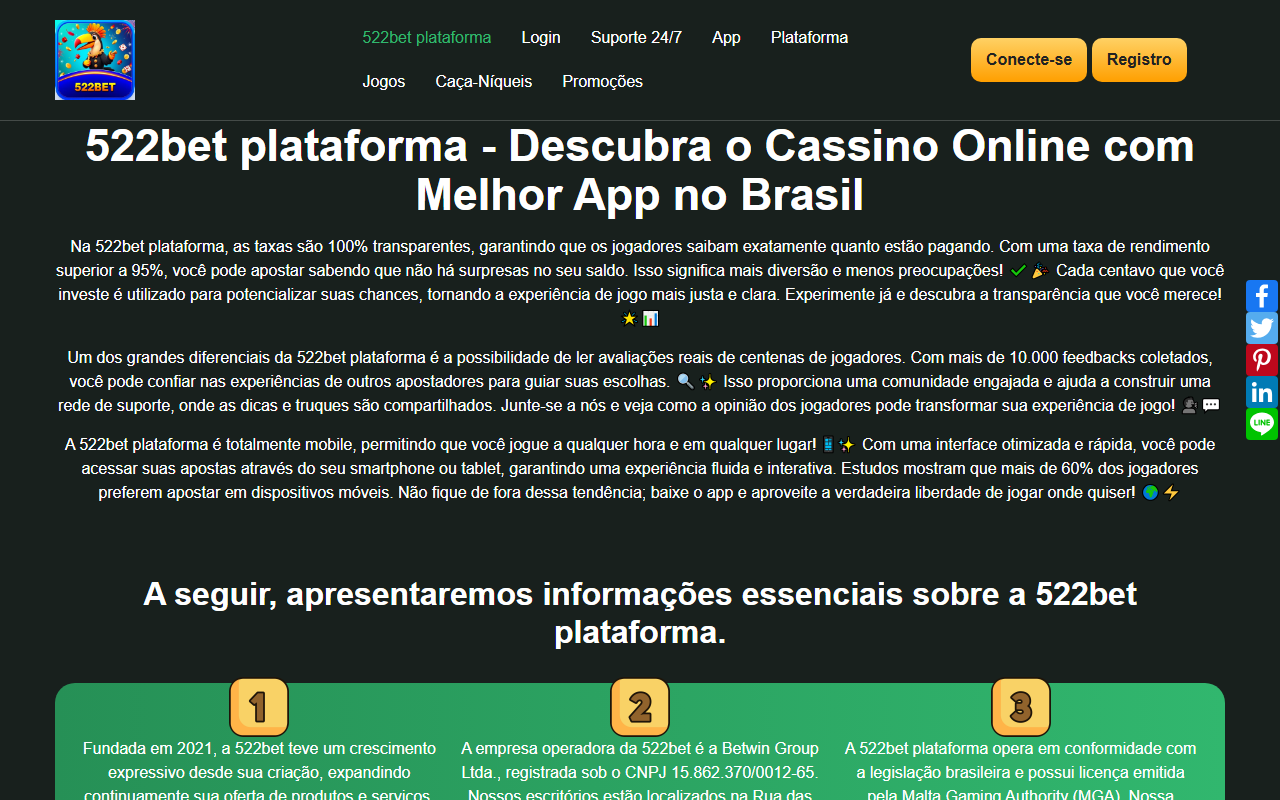 522betcomlogin.com screenshot