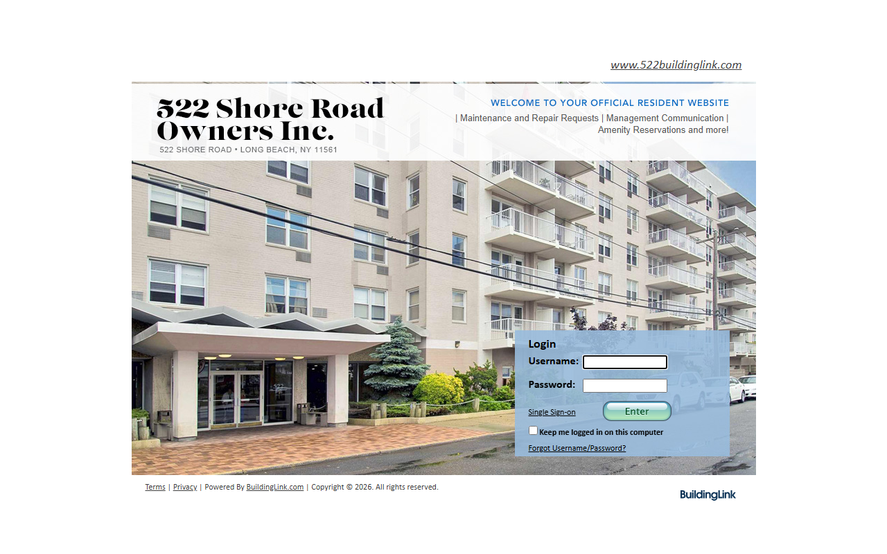 522buildinglink.com screenshot