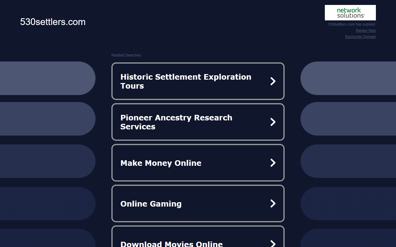 530settlers.com screenshot