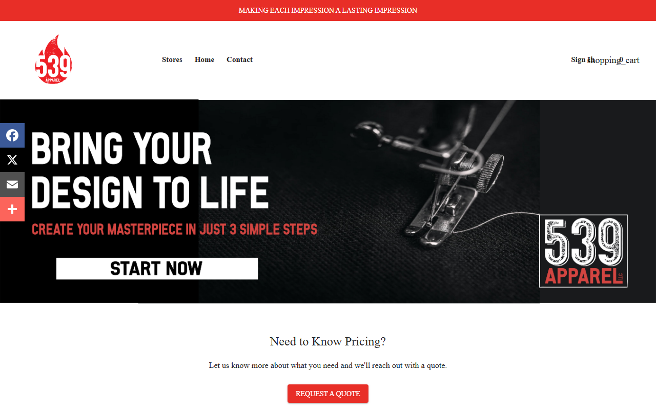 539apparel.com screenshot