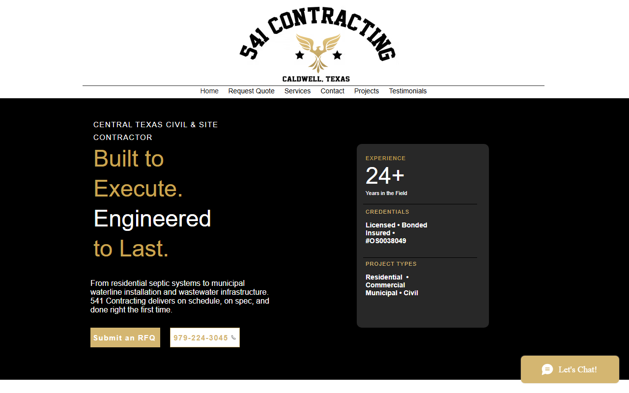 541contractingtx.com screenshot
