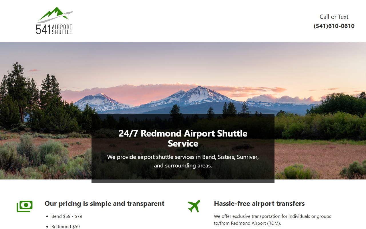 541shuttle.com screenshot