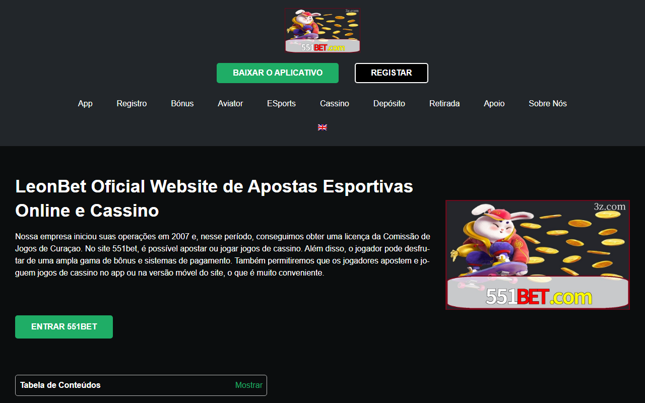 551betbaixar.com screenshot