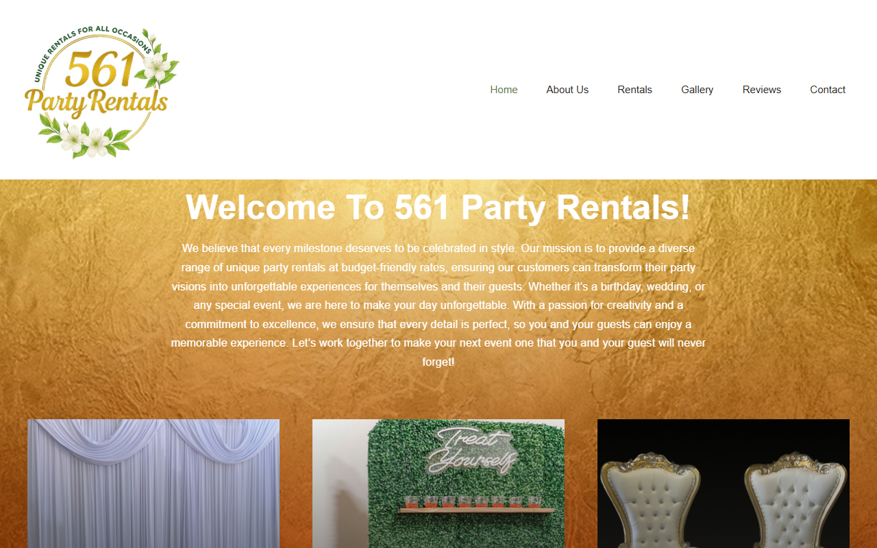 561partyrentals.com screenshot
