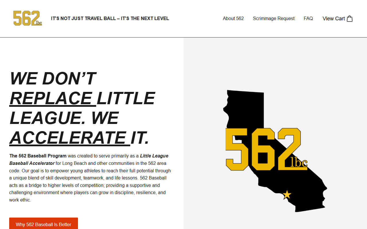 562baseball.com screenshot