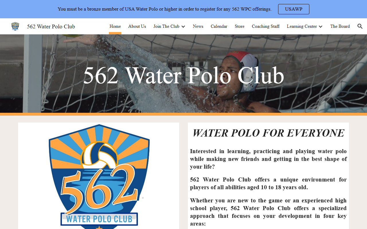 562waterpoloclub.com screenshot