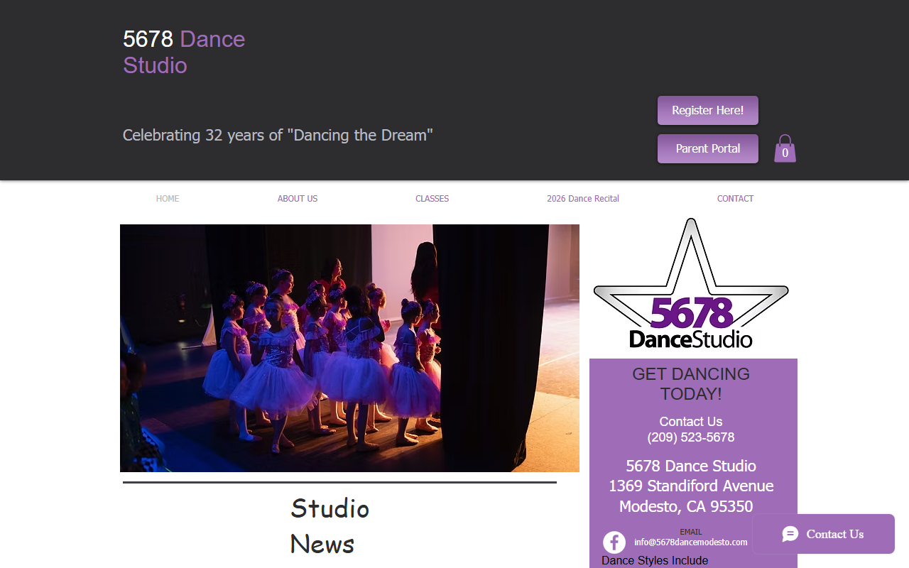 5678dancemodesto.com screenshot